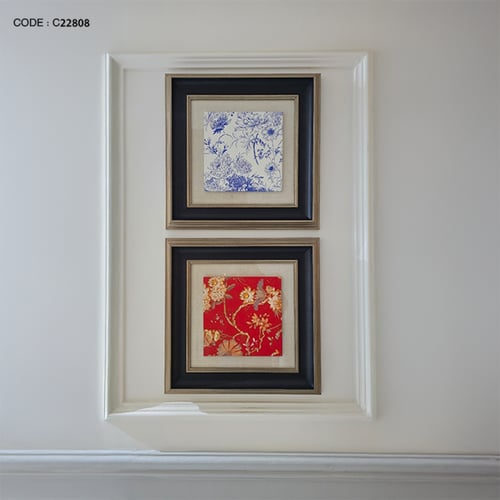 مجموعة لوحات كانفس لانماط زهور مختلفة واطار خارجي...