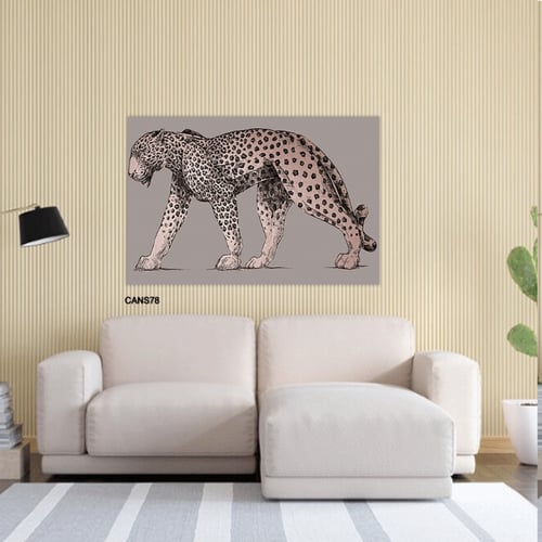 لوحة جدارية كانفس نمر تدرجات البني والبيج