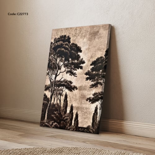 لوحة جدارية كانفس تجسد جمال الطبيعة بأسلوب عتيق