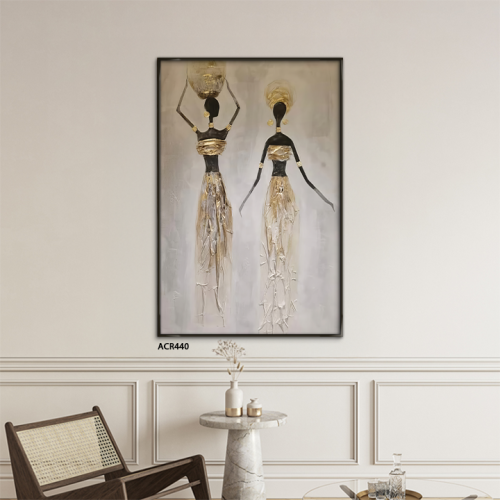 لوحة جدارية اكريليك تتميز بتصميم يشمل سيدات أفريقي...