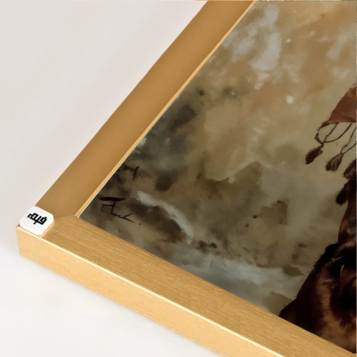 لوحة جدارية كانفس امرأة بلباس تقليدي بتدرجات البيج...