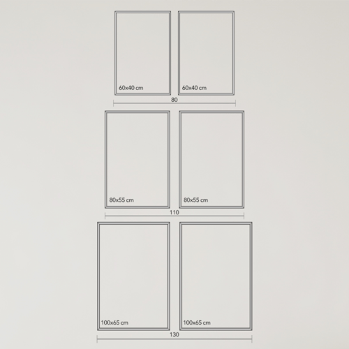 لوحة جدارية كانفس مقسمة أوراق درجات الأخضر والوردي...