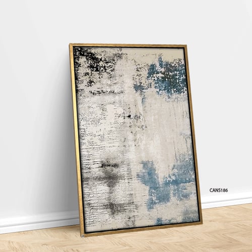 لوحة جدارية كانفس تدرجات الأزرق والأسود مع الأبيض