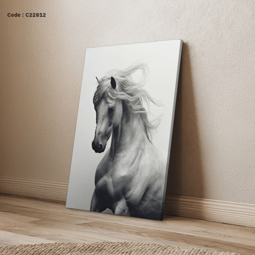لوحة جدارية كانفس تصور خيل عربي