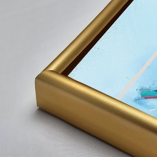 لوحة جدارية اكريليك طيورًا بتدرجات الألوان الزرقاء...