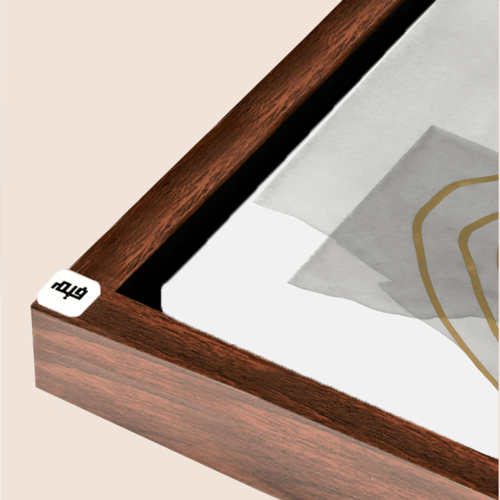 لوحة جدارية كانفس أشكال وخطوط تدرجات الذهبي وأسود...