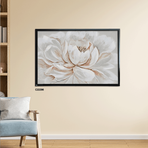 لوحة جدارية كانفس وردة تدرجات وردي ورمادي وأبيض