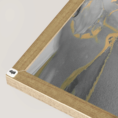 لوحة جدارية كانفس تموجات وتداخل تدرجات الذهبي ورما...