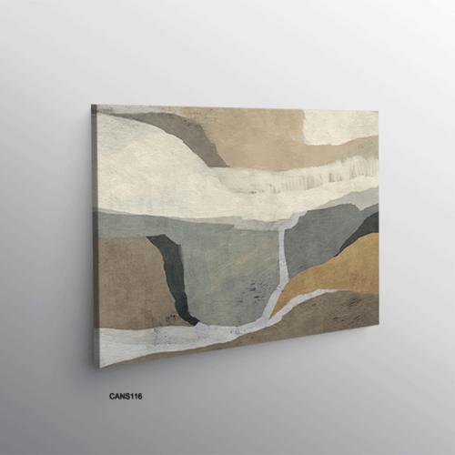 لوحة جدارية كانفس ، تداخل - تدرجات البني والبيج مع...