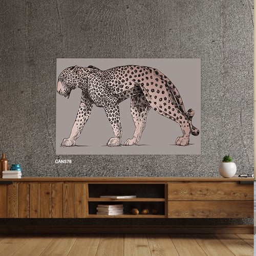 لوحة جدارية كانفس نمر تدرجات البني والبيج