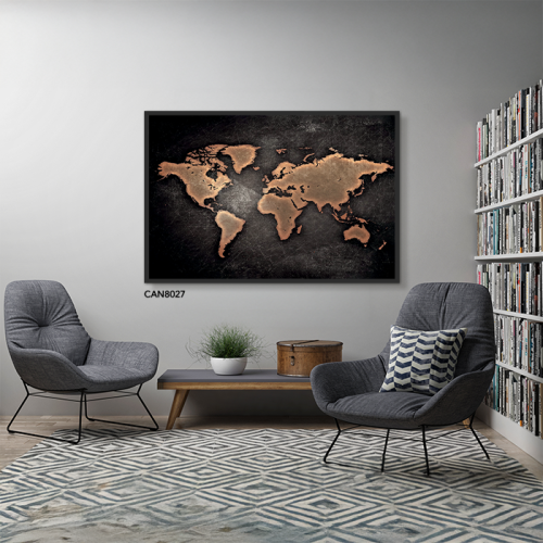 لوحة جدارية كانفس خريطة العالم