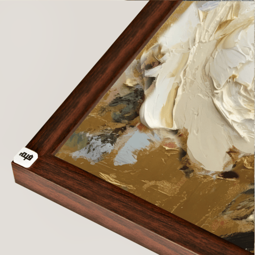 لوحة جدارية كانفس ورود تدرجات الذهبي مع البني والب...