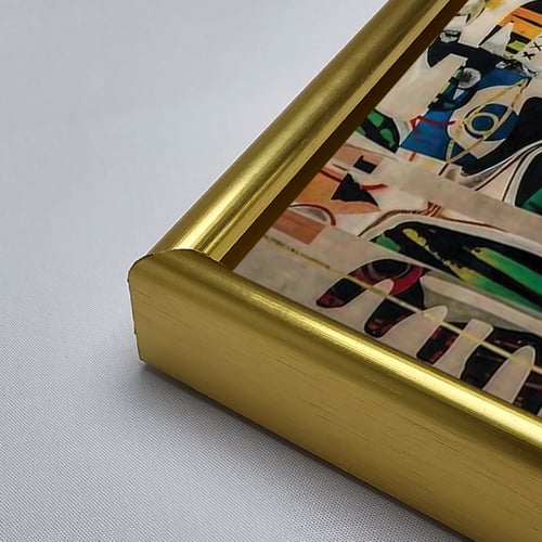 لوحة جدارية اكريليك تتميز بتداخل أشكال وألوان