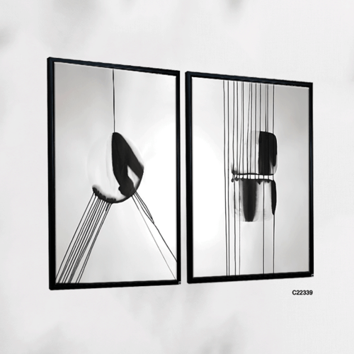 طقم مكون من عدد لوحتين مودرن خطوط واشكال