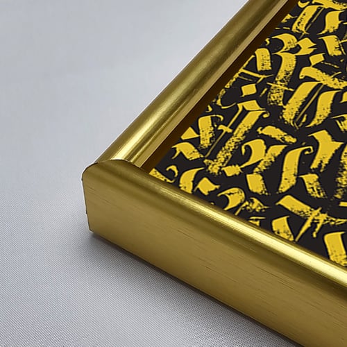 لوحة جدارية أكريليك بتصميم مقسم بزخارف باللونين ال...