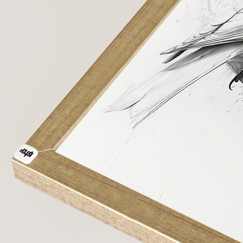 لوحة جدارية كانفس تصور عصفور بتدرجات الرمادي والاب...