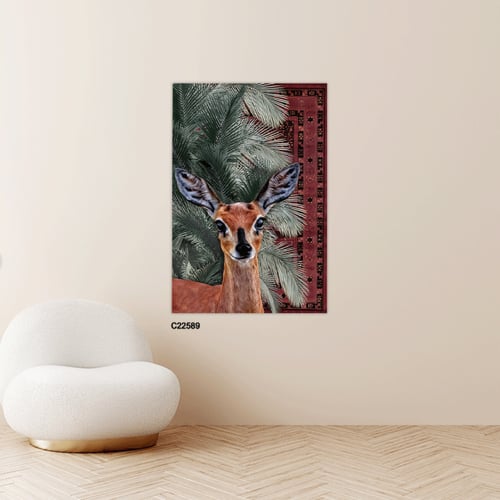 لوحة جدارية كانفس تجسد صورة الغزال