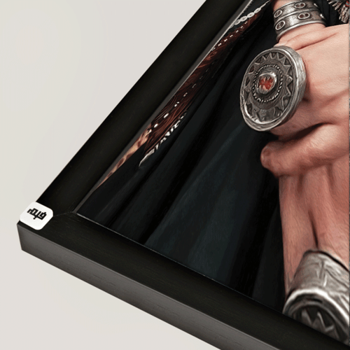 لوحة جدارية كانفس سيدة تدرجات الأسود مع الأحمر وال...