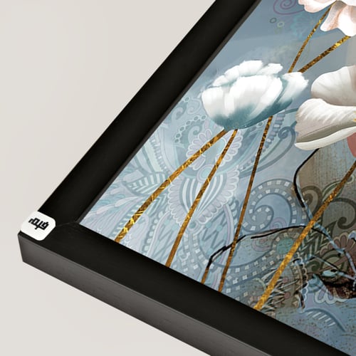 لوحة جدارية كانفس مقسمة ، ورود - تدرجات الأزرق الس...