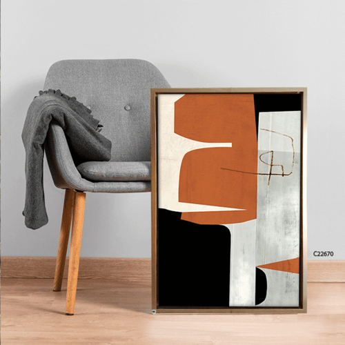 لوحة جدارية كانفس بتصميم تجريدي بتدرجات البرتقالي...