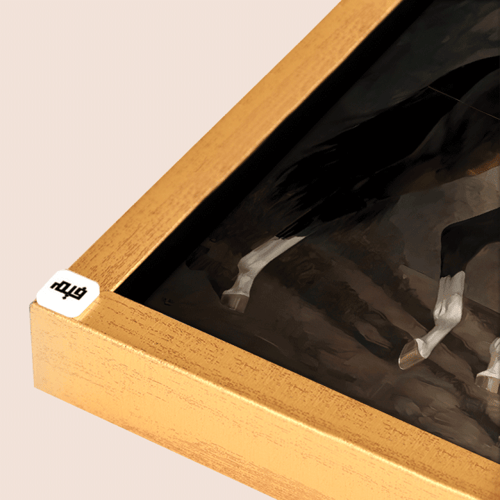 لوحة جدارية كانفس خيول بني مع أبيض