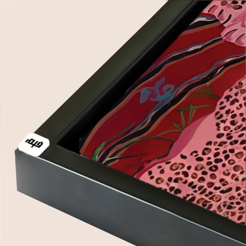 لوحة جدارية كانفس تصور فهود بتدرجات الوردي و الاحم...