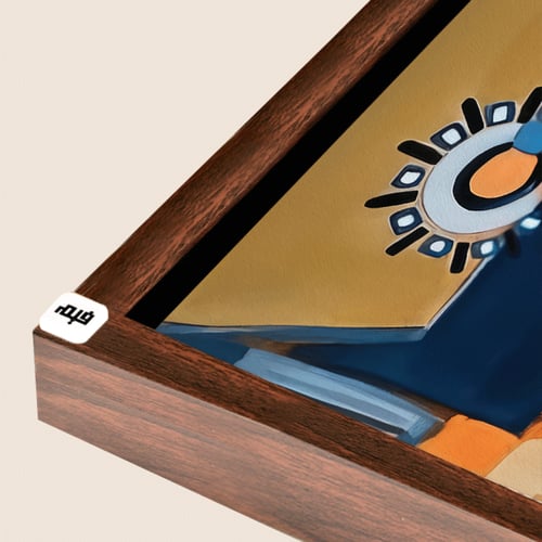 لوحة جدارية كانفس مقسمة وجوه نساء تدرجات الازرق وا...