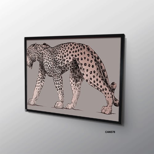 لوحة جدارية كانفس نمر تدرجات البني والبيج