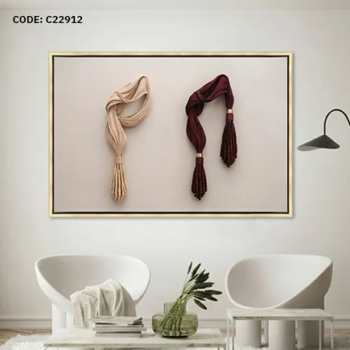 Modern canvas wall art with a tassel design