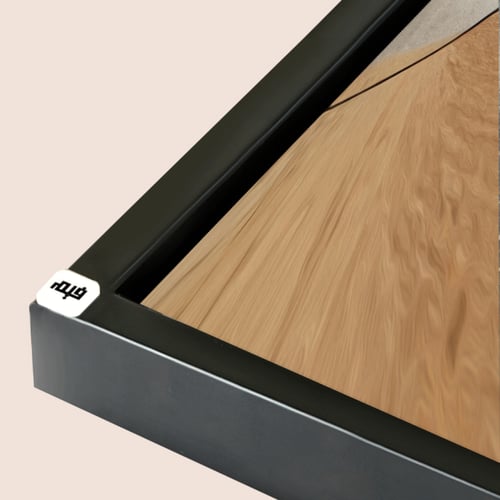 لوحة جدارية كانفس تتميز بتداخل أشكال بتدرجات البني...