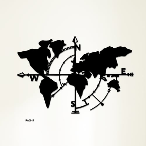 لوحة جدارية اكريليك خريطة العالم والاتجاهات الاربع...