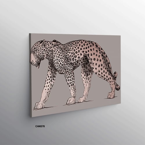 لوحة جدارية كانفس نمر تدرجات البني والبيج