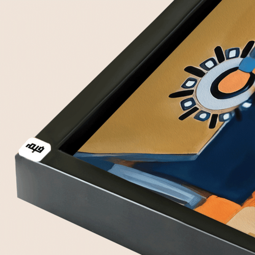 لوحة جدارية كانفس مقسمة وجوه نساء تدرجات الازرق وا...