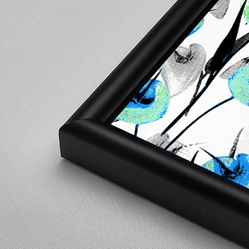 لوحة جدارية اكريليك ، ورود - تدرجات الأزرق مع الرم...