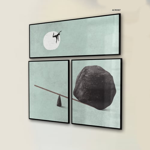 لوحة جدارية أكريليك تصميم يجمع بين الأخضر الهادئ و...