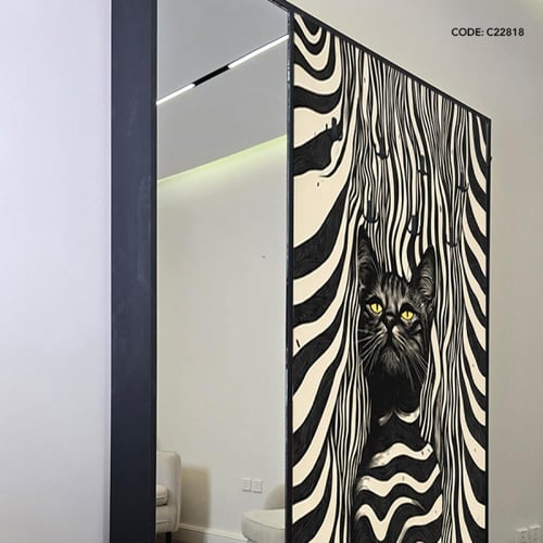 لوحة جدارية كانفس مزودة بعلاقات معدنية ومرآة جانبي...