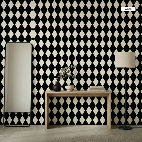 ورق حائط مودرن بتصميم معينات هندسية متكررة