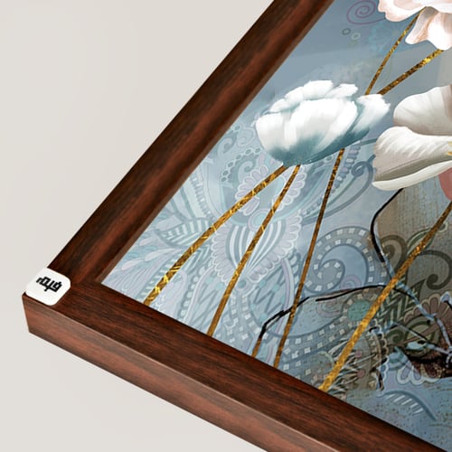 لوحة جدارية كانفس مقسمة ، ورود - تدرجات الأزرق الس...