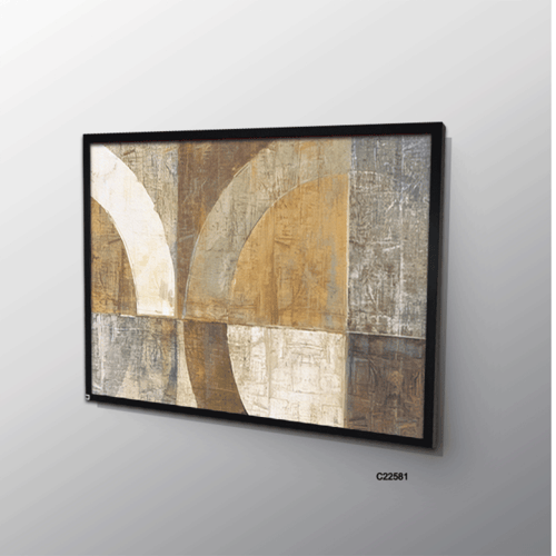 لوحة جدارية كانفس تصور اشكال متداخلة بتدرجات البني...