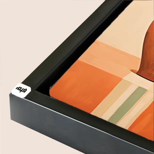 لوحة جدارية تصور مزهريات ملونة بتدرجات دافئة