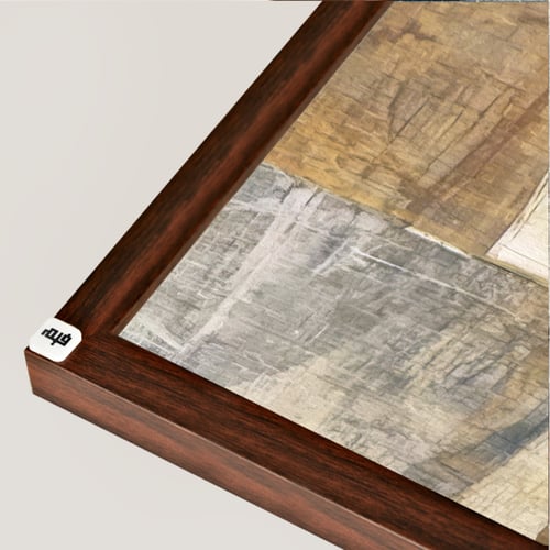 لوحة جدارية كانفس تصور اشكال متداخلة بتدرجات البني...