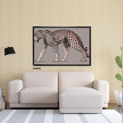 لوحة جدارية كانفس نمر تدرجات البني والبيج