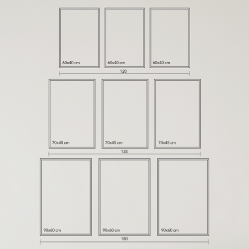 لوحة جدارية كانفس تتكون من ثلاث قطع تتوسط كل لوحة...