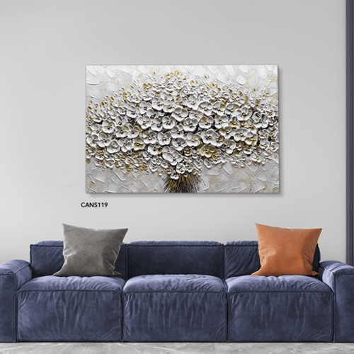 لوحة جدارية كانفس شجرة من الورود تدرجات الذهبي مع...