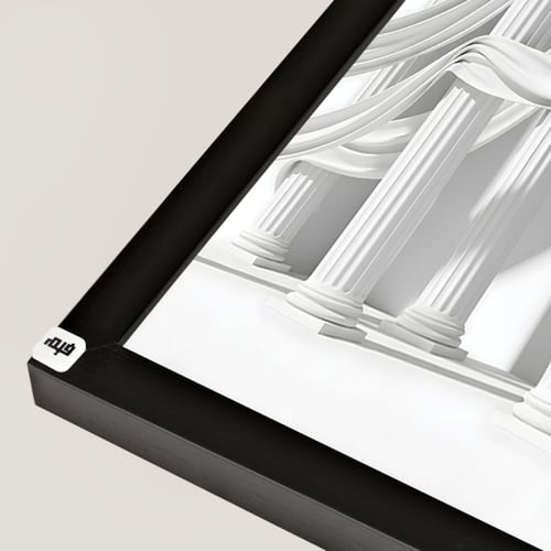 لوحة جدارية كانفس تصور اعمدة كلاسيكية وقماش يلتف ح...