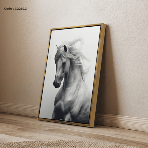 لوحة جدارية كانفس تصور خيل عربي