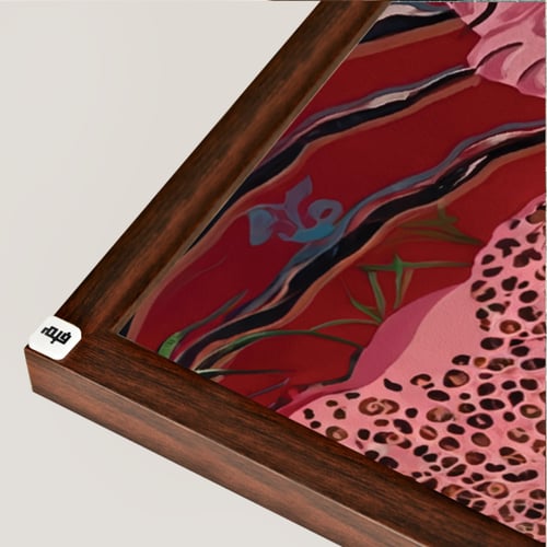 لوحة جدارية كانفس تصور فهود بتدرجات الوردي و الاحم...