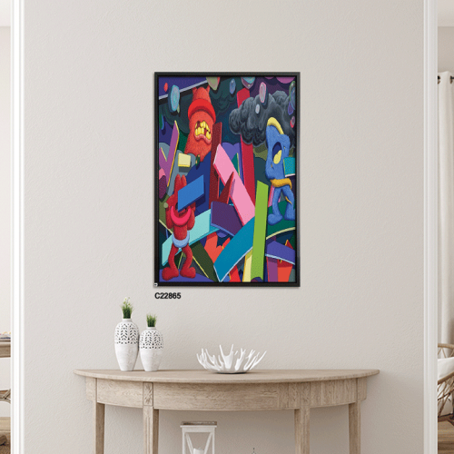 Modern canvas wall art in a "pop art" style with a fantastic graphic design