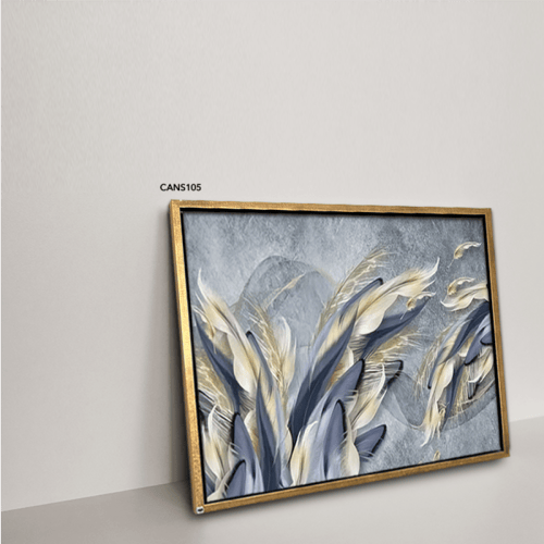 لوحة جدارية كانفس ريش- تدرجات الأزرق والبيج مع الأ...