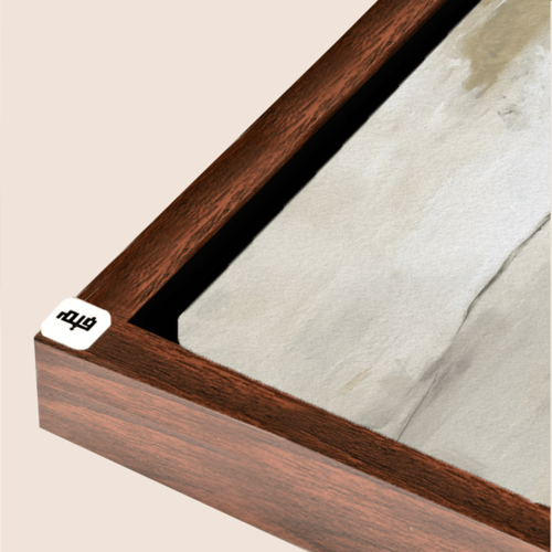 لوحة جدارية كانفس تدرجات الذهبي وأزرق مع أبيض وأسو...